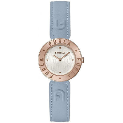 Montre habillée en cuir bleu Furla