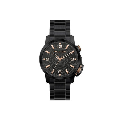 Montre habillée en acier inoxydable noir Police