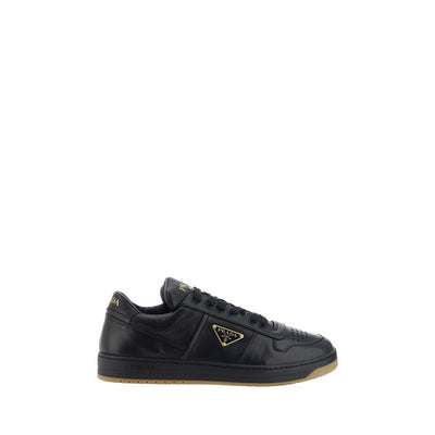 Prada Black Calf Leather Low Top Sneakers