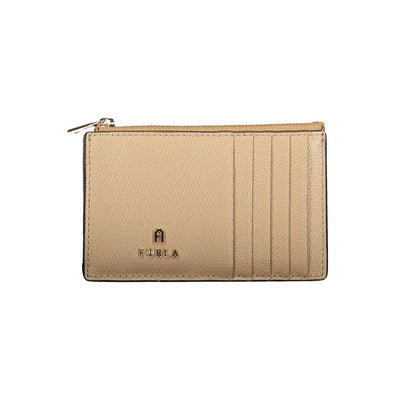 Portefeuille Femme Furla en Cuir Beige