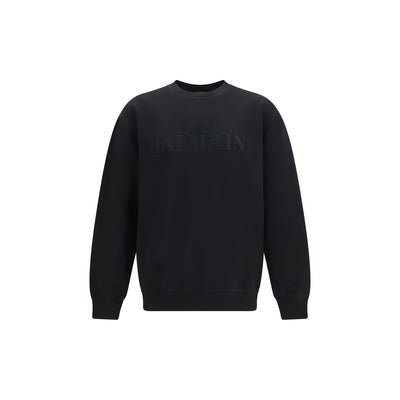 Balmain Black Cotton Sweatshirt