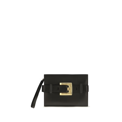Balmain Black Leather Shoulder Bag