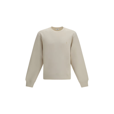Sweat-shirt en coton beige Saint Laurent