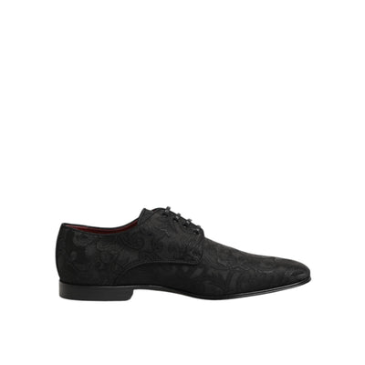 Chaussures de ville Richelieu Dolce & Gabbana en brocart noir à lacets pour homme