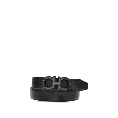 Ceinture Ferragamo en cuir de veau noir Bos Taurus, taille standard
