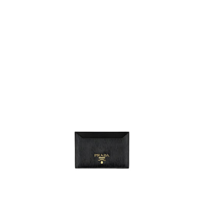 Portefeuille Prada en cuir de veau noir