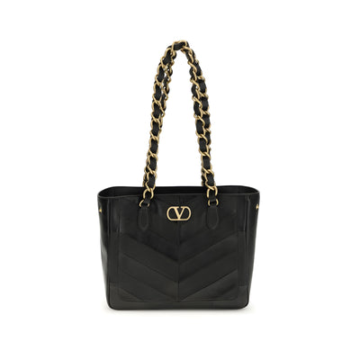Valentino Garavani Black Leather Shoulder Bag