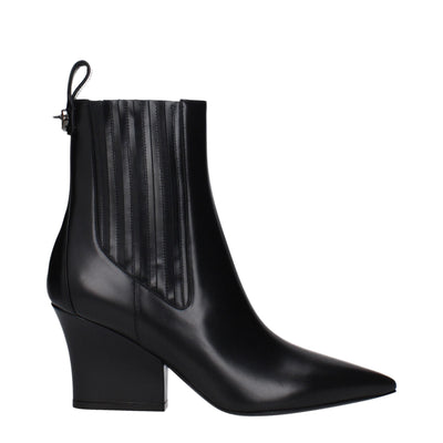 Bottines Valentino Garavani en cuir noir