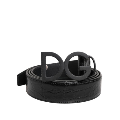 Ceinture Dolce & Gabbana en cuir noir avec boucle classique DG en métal