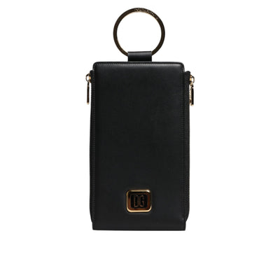 Dolce & Gabbana Black Leather Logo Neck Strap Wallet