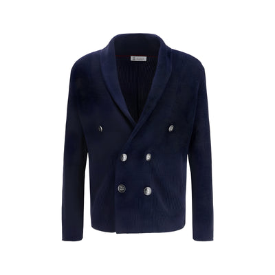 Brunello Cucinelli Blue Cotton Cardigan
