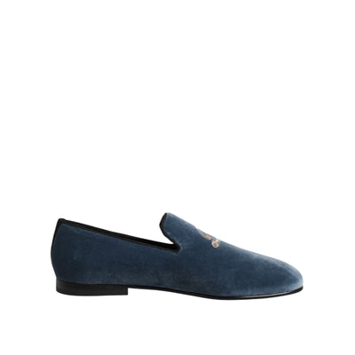 Mocassins Dolce & Gabbana en velours bleu avec logo DG