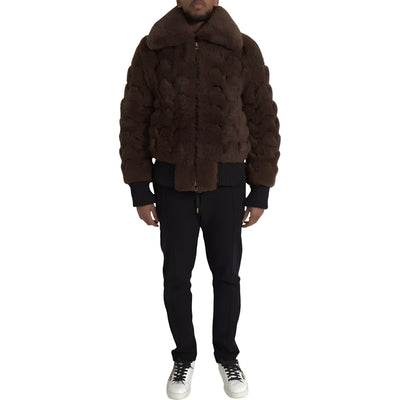 Manteau Veste Bottega Veneta en fourrure marron d'agneau retourné