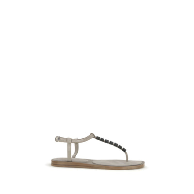Brunello Cucinelli Beige Flat Sandals