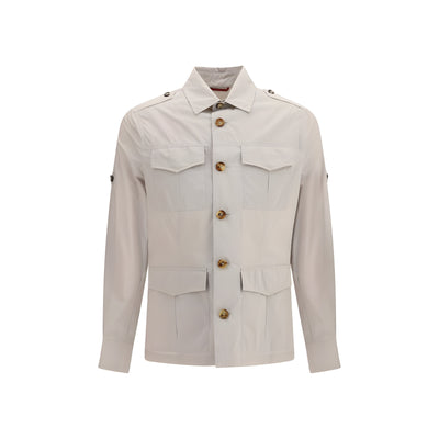 Manteau en coton beige Brunello Cucinelli