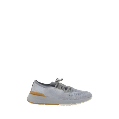 Brunello Cucinelli Gray Cotton Athletic Sneakers