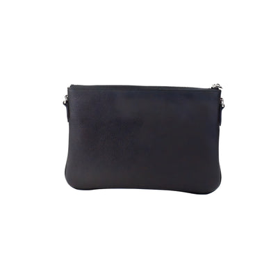 Burberry Peyton Monogram Black Leather Pouch Crossbody Bag
