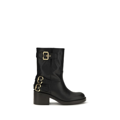 Chloé Black Leather Ankle Boots