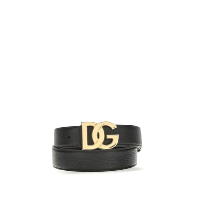 Dolce & Gabbana Black Calf Leather Regular Belt