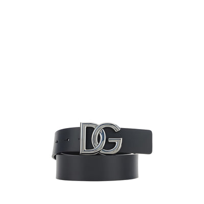 Dolce & Gabbana Black Calf Leather Regular Belt