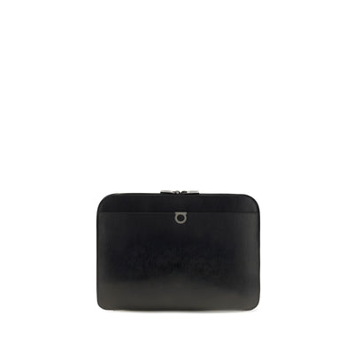 Ferragamo Black Calf Leather Shoulder Bag