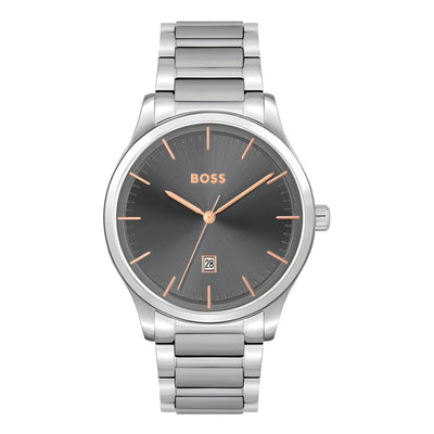 Hugo Boss Gray Stainless Steel Dress Watch