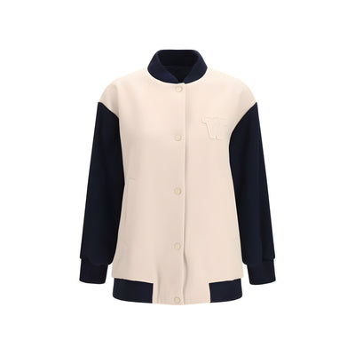 Max Mara Blue Wool Bomber Jacket