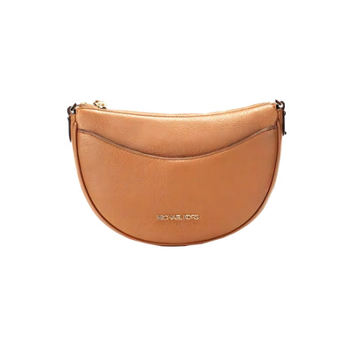 Michael Kors Dover Small Luggage Pebbled Leather Half Moon Crossbody Bag