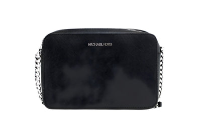 Michael Kors Jet Set Large East West Black Saffiano Leather Crossbody Handbag