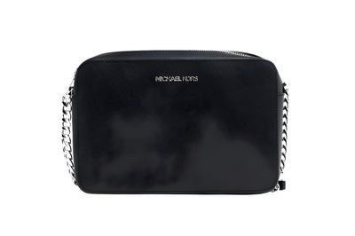 Michael Kors Jet Set Large East West Black Saffiano Leather Crossbody Handbag