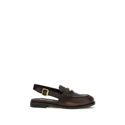 Miu Miu Brown Slip-On Loafers