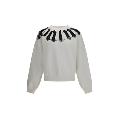 Palm Angels White Cotton Sweatshirt