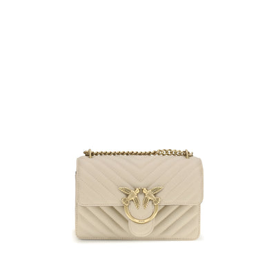 PINKO Beige Calf Leather Shoulder Bag