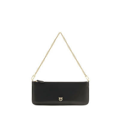 PINKO Black Calf Leather Shoulder Bag