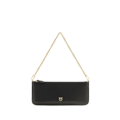 PINKO Black Calf Leather Shoulder Bag