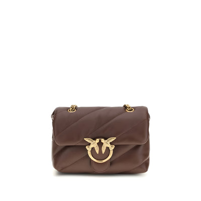 PINKO Brown Calf Leather Shoulder Bag