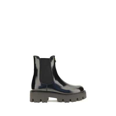 Prada Black Calf Leather Chelsea Boots