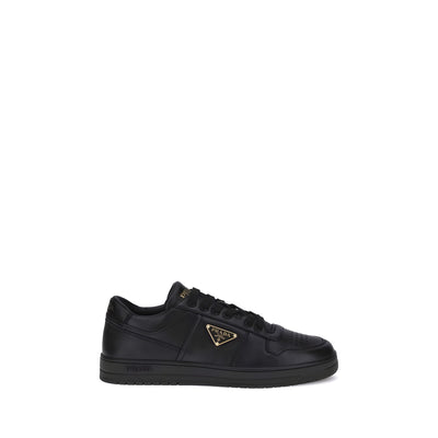 Prada Black Calf Leather Low Top Sneakers