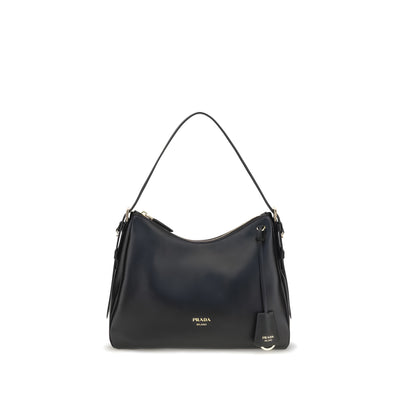 Prada Black Calf Leather Shoulder Bag