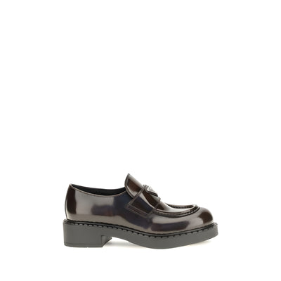 Prada Brown Calf Leather Slip-On Loafers