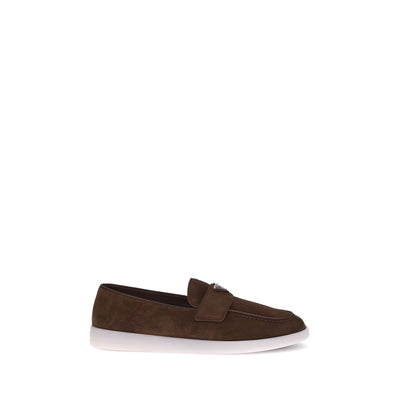 Prada Brown Calf Leather Slip-On Loafers