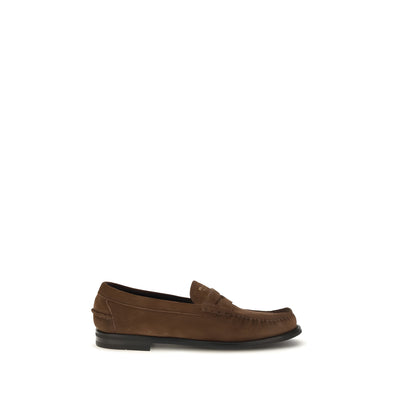 Prada Brown Suede Leather Slip-On Loafers
