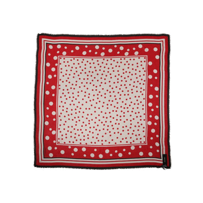 Dolce & Gabbana Red Polka Dot Print Square Stole 130cm x 130cm Scarf