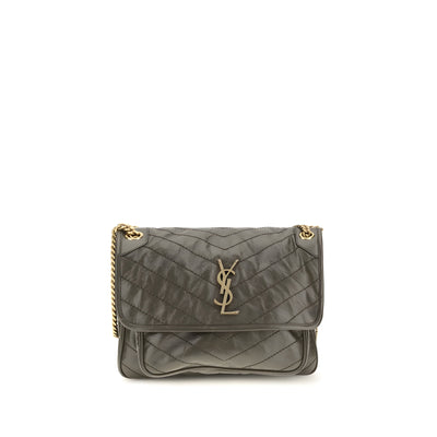 Saint Laurent Bicolor Calf Leather Niki Shoulder Bag