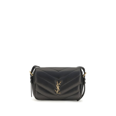Saint Laurent Black Lambskin Shoulder Bag