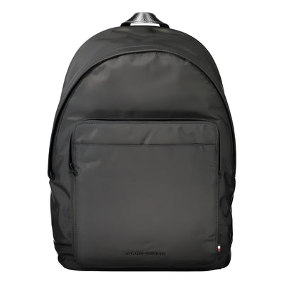 Tommy Hilfiger Black Polyester Men Backpack
