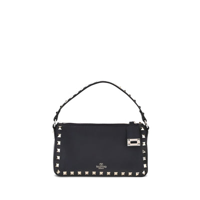 Valentino Garavani Black Calf Leather Shoulder Bag