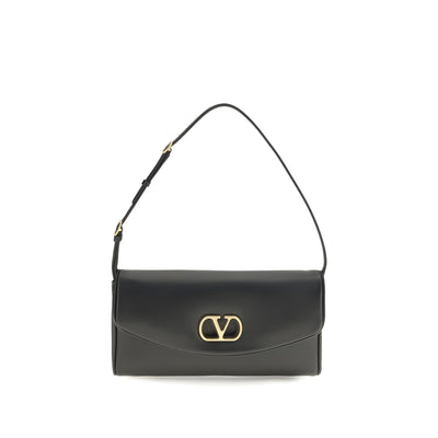Valentino Garavani Brown Calf Leather Shoulder Bag