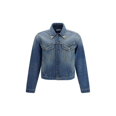 Versace Blue Cotton Denim Jacket