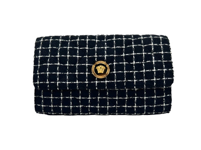 Versace Black Wallet On A Chain Crossbody Bag